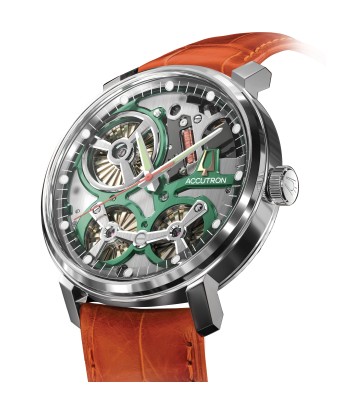 Accutron Spaceview 2020 ElectroStatic Green Dial Orange Watch 2ES6A004 paiement sécurisé