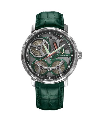 Accutron Spaceview 2020 ElectroStatic Green Dial Green Strap Watch 2ES6A003 pas cher chine