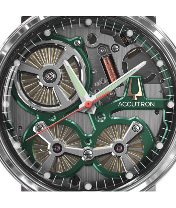 Accutron Spaceview 2020 ElectroStatic Green Dial Green Strap Watch 2ES6A003 pas cher chine