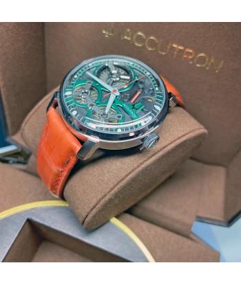 Accutron Spaceview 2020 ElectroStatic Green Dial Orange Watch 2ES6A004 paiement sécurisé