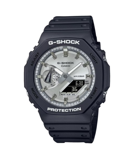 Casio G-Shock Black CasiOak Silver Metallic Matte Watch GA2100SB-1A basket pas cher