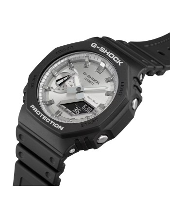 Casio G-Shock Black CasiOak Silver Metallic Matte Watch GA2100SB-1A basket pas cher