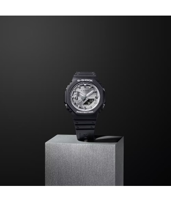 Casio G-Shock Black CasiOak Silver Metallic Matte Watch GA2100SB-1A basket pas cher