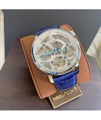 Accutron Spaceview Evolution ElectroStatic Silver Dial Blue Strap Watch 26A209 en ligne