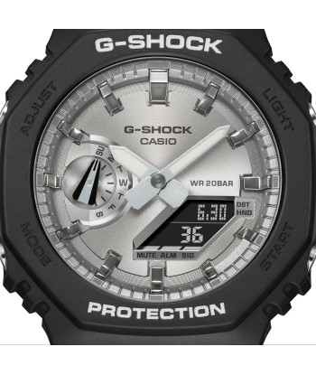 Casio G-Shock Black CasiOak Silver Metallic Matte Watch GA2100SB-1A basket pas cher