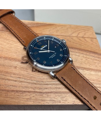 Shinola Canfield Model C56 Quartz 43MM Continental Blue Dial Leather Watch S0120273241 ouvre sa boutique