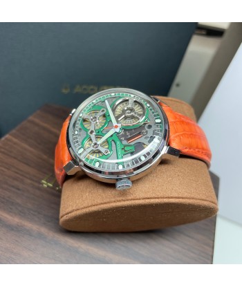 Accutron Spaceview 2020 ElectroStatic Green Dial Orange Watch 2ES6A004 paiement sécurisé