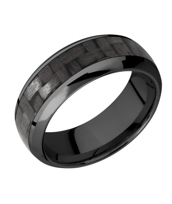 Lashbrook 8MM Zirconium Carbon Fiber Inlay Wedding Band en ligne des produits 