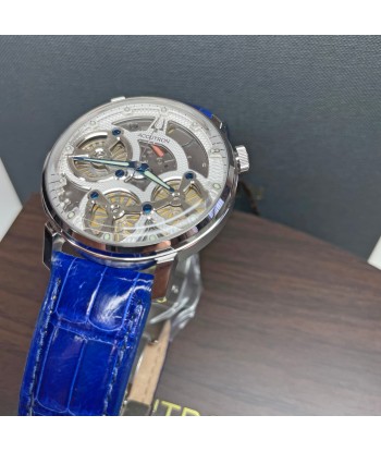 Accutron Spaceview Evolution ElectroStatic Silver Dial Blue Strap Watch 26A209 en ligne