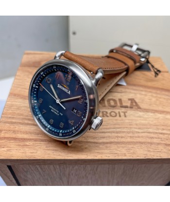 Shinola Canfield Model C56 Quartz 43MM Continental Blue Dial Leather Watch S0120273241 ouvre sa boutique