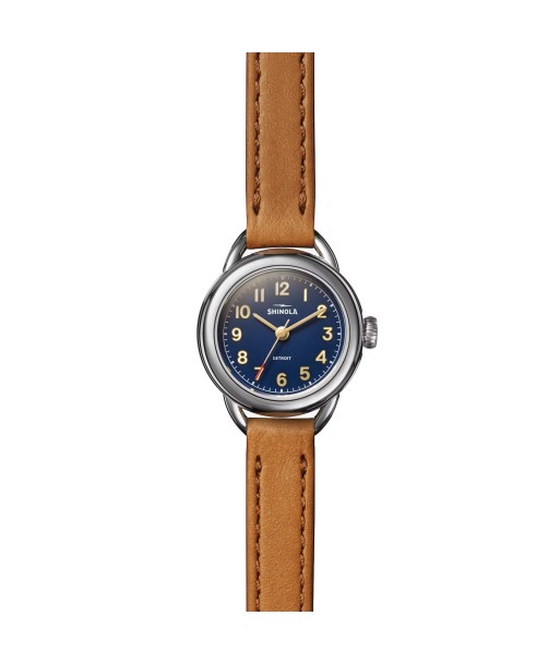 Shinola Runabout Mini 25mm Navy Blue Watch Bourbon Strap S0120273246 de l' environnement