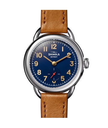 Shinola Runabout 36mm Navy Blue Watch Bourbon Strap S0120273248 Découvrez la collection