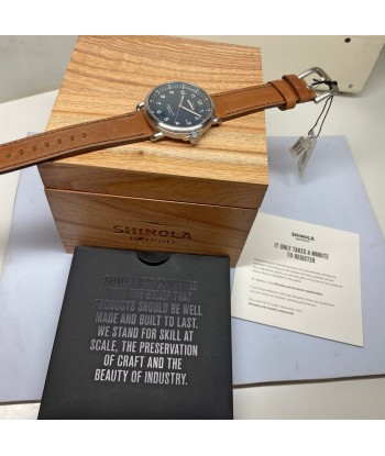 Shinola Canfield Model C56 Quartz 43MM Continental Blue Dial Leather Watch S0120273241 ouvre sa boutique