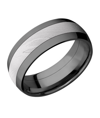 Lashbrook 8MM Zirconium Wedding Band with a Damascus Inlay outlet