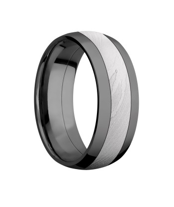 Lashbrook 8MM Zirconium Wedding Band with a Damascus Inlay outlet