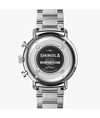 Shinola 45MM Canfield Sport Chronograph Steel White Watch S0120283783 l'évolution des habitudes 