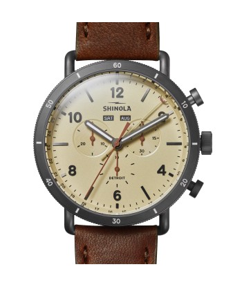 Shinola 45MM Canfield Sport Chronograph Gunmetal Gray Watch S0120283180 commande en ligne