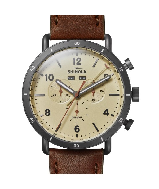 Shinola 45MM Canfield Sport Chronograph Gunmetal Gray Watch S0120283180 commande en ligne