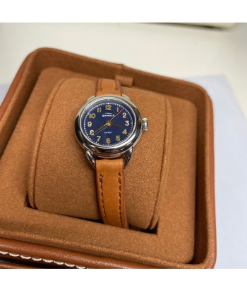 Shinola Runabout Mini 25mm Navy Blue Watch Bourbon Strap S0120273246 de l' environnement