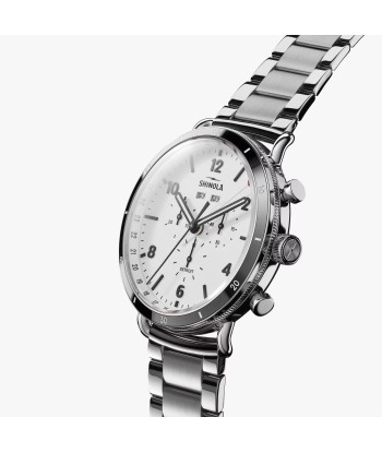 Shinola 45MM Canfield Sport Chronograph Steel White Watch S0120283783 l'évolution des habitudes 