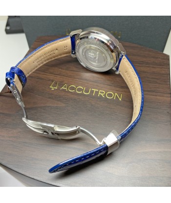 Accutron Spaceview Evolution ElectroStatic Silver Dial Blue Strap Watch 26A209 en ligne