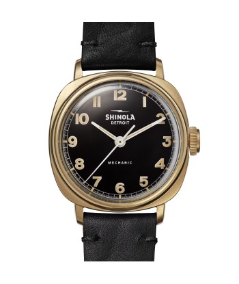 Shinola 39mm The Mechanic Watch Black Dial & Gold Case S0120273242 paiement sécurisé