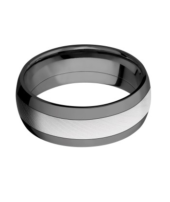 Lashbrook 8MM Zirconium Wedding Band with a Damascus Inlay outlet