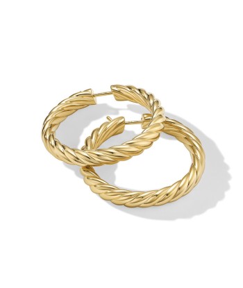 DY 1.5" Sculpted Cable Hoop Earrings in 18K Yellow Gold Par le système avancé 