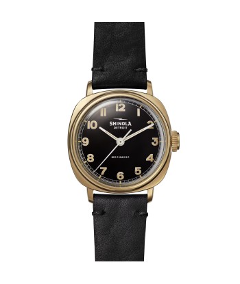 Shinola 39mm The Mechanic Watch Black Dial & Gold Case S0120273242 paiement sécurisé