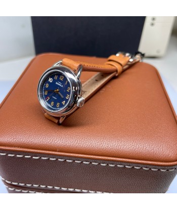 Shinola Runabout Mini 25mm Navy Blue Watch Bourbon Strap S0120273246 de l' environnement