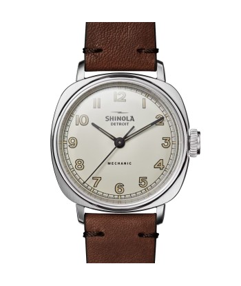 Shinola 39mm The Mechanic Watch White Dial & Steel Case S0120273244 est présent 