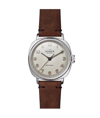 Shinola 39mm The Mechanic Watch White Dial & Steel Case S0120273244 est présent 