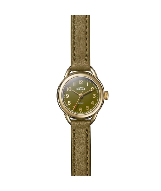 Shinola Runabout Mini 25mm Army Green Gold Watch S0120273247 Par le système avancé 