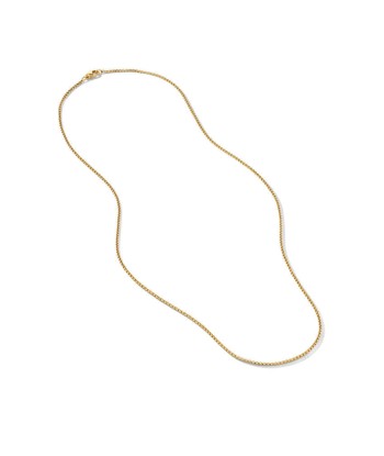 DY Box Chain Necklace in 18K Yellow Gold, 1.7mm la chaussure