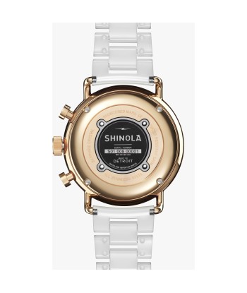 Shinola 40MM Canfield Sports Chronograph White Gold Ceramic Watch 20183152 en stock