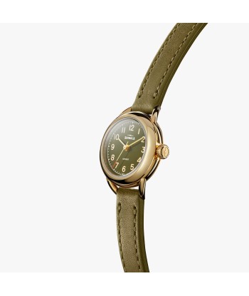 Shinola Runabout Mini 25mm Army Green Gold Watch S0120273247 Par le système avancé 