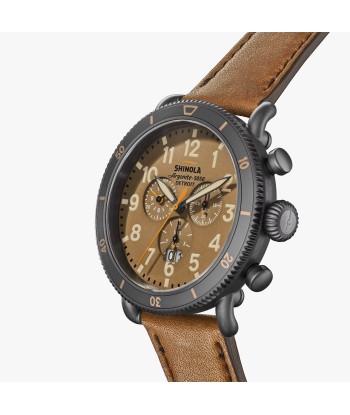 Shinola 48MM Runwell Sport Chrono 48mm Dark Camel Brown Watch S0120273231 la colonne vertébrale