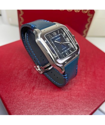 Pre-Owned Cartier Santos Large Blue Dial Watch WSSA0030 39.8mm s'inspire de l'anatomie humaine