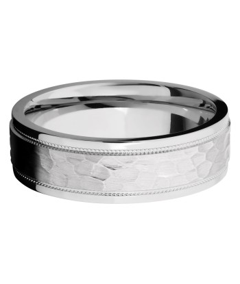 Lashbrook 7MM Cobalt Chrome Wedding Band with a Hammer Finish Center commande en ligne