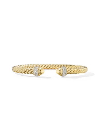 DY 5MM Cable Bracelet in 18K Yellow Gold with Diamonds prix pour 