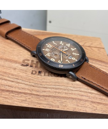 Shinola 48MM Runwell Sport Chrono 48mm Dark Camel Brown Watch S0120273231 la colonne vertébrale