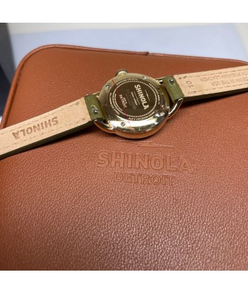 Shinola Runabout Mini 25mm Army Green Gold Watch S0120273247 Par le système avancé 