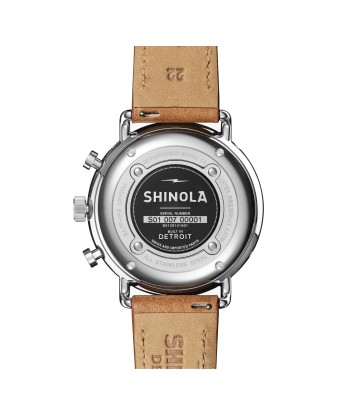 Shinola 45MM Canfield Sport Chronograph Steel Leather White Watch 20141501 prix