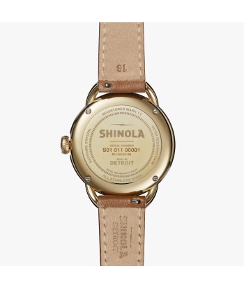 Shinola Runabout Silver & Gold 36mm Bourbon Strap Watch 20266188 livraison et retour toujours gratuits