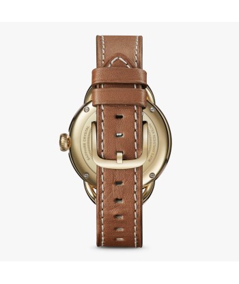 Shinola Runabout Silver & Gold 36mm Bourbon Strap Watch 20266188 livraison et retour toujours gratuits