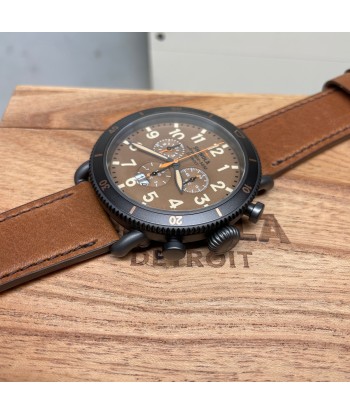 Shinola 48MM Runwell Sport Chrono 48mm Dark Camel Brown Watch S0120273231 la colonne vertébrale