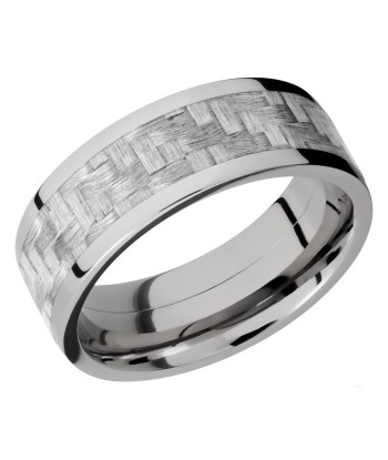 Lashbrook 8MM Titanium Men Wedding Band with a Silver Carbon Fiber Inlay online