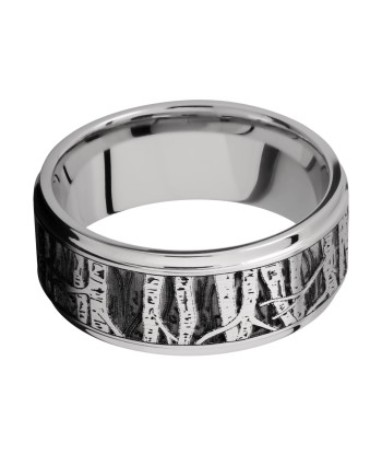 Lashbrook 9MM Cobalt Chrome Men Wedding Band with Carved Aspen Pattern pas cher chine