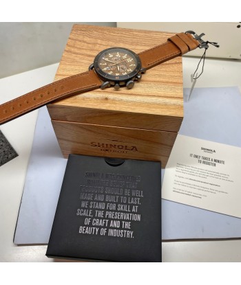 Shinola 48MM Runwell Sport Chrono 48mm Dark Camel Brown Watch S0120273231 la colonne vertébrale