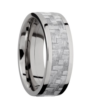 Lashbrook 8MM Titanium Men Wedding Band with a Silver Carbon Fiber Inlay online